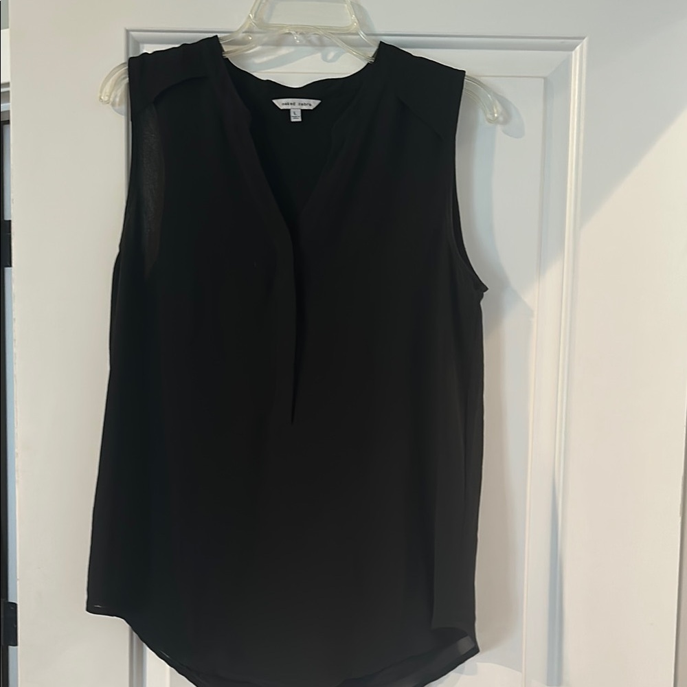 Naked Zebra Black Sleeveless Tank Top